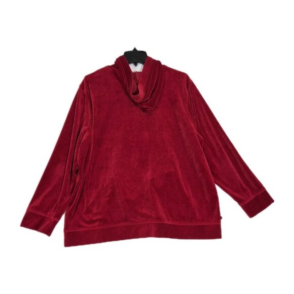 Lauren Ralph Lauren Women's Hoodie Size 2X Velour Full Zip Red (28) - Picture 2 of 9